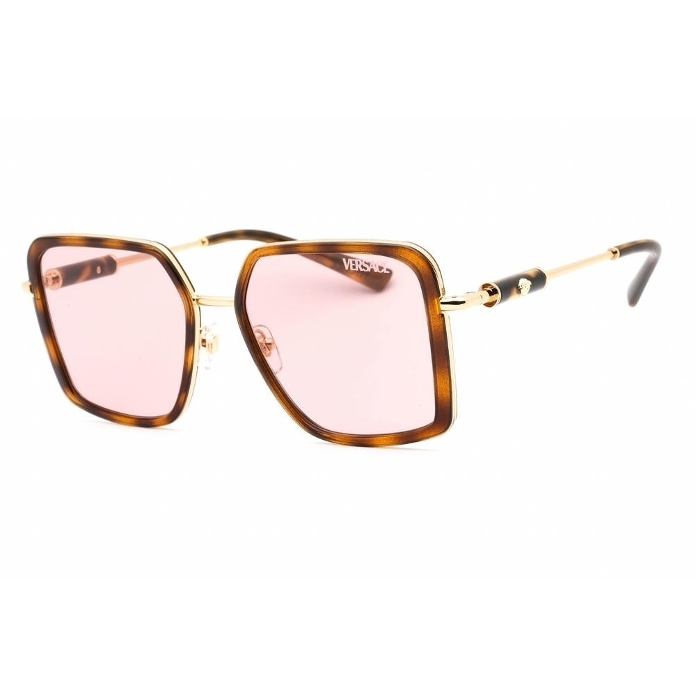 NWT Versace VE2261 Havana Rectangle 56mm Sunglasses